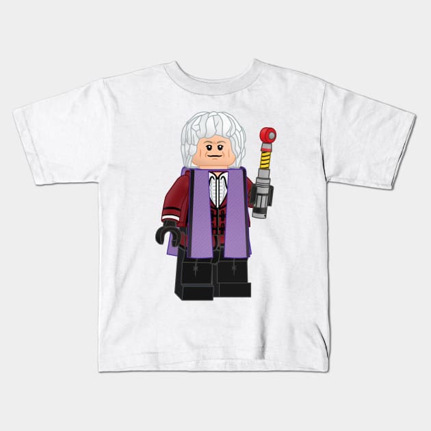 Lego Third Doctor Kids T-Shirt by ovofigures